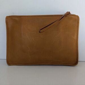 Coach Vintage British Tan Leather clutch/document Bag